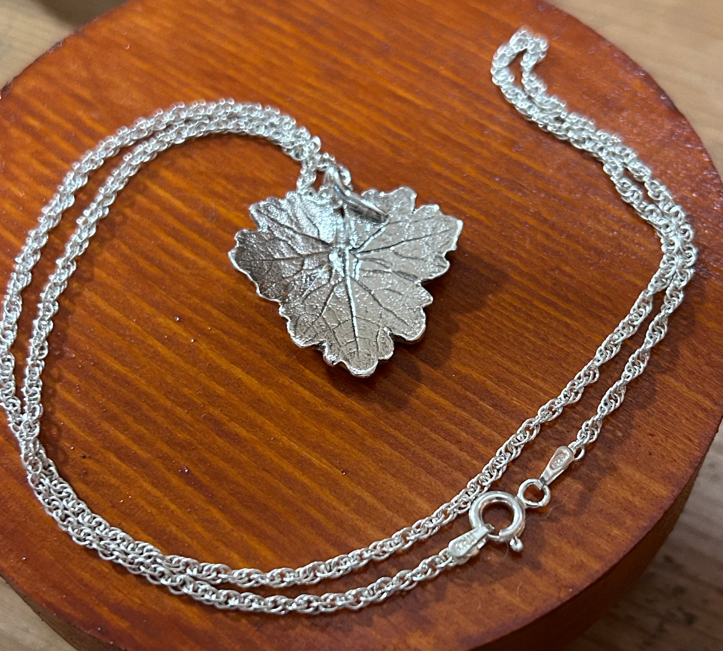 Wild buttercup leaf pendant necklace